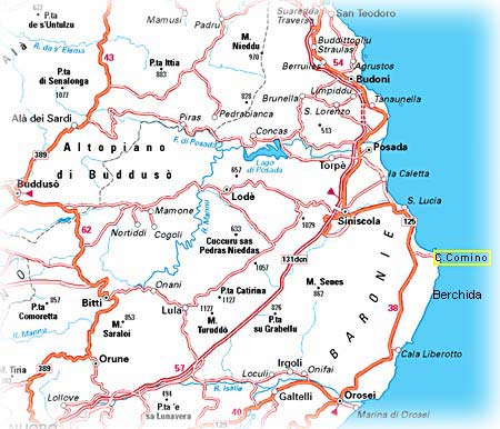 cartina geografica della sardegna